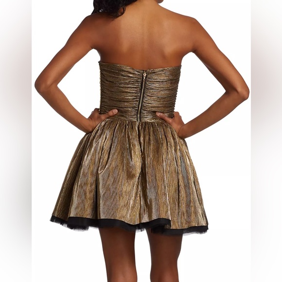 Bronx And Banco Florence Strapless Gold Mini Dress. - Picture 5 of 13